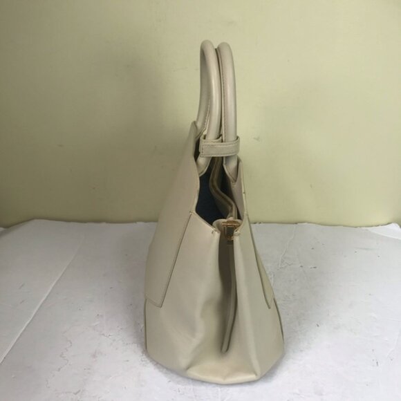 Aritzia Auxiliary Bega Leather Satchel Structured Bag Crossbody Shoulder Bag Tan - Picture 6 of 16